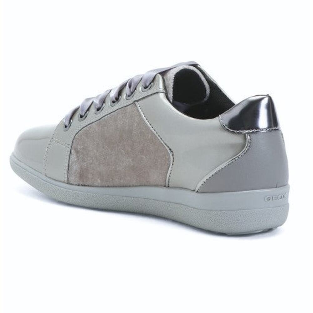 New! GEOX Women's Patent Velvet Lace up Comfort Shoes Sneakers - Picture 3 of 7